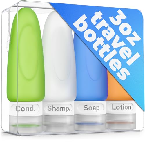 Dot&Dot Leak Proof Travel Bottles - TSA Approved 3oz Silicone Toi...