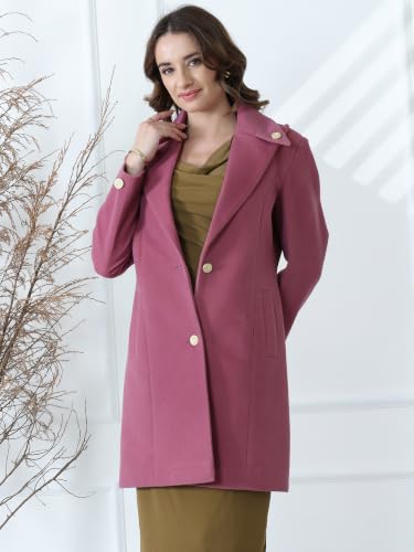 Image of PLAGG Women's Notched Lapel Long Overcoat