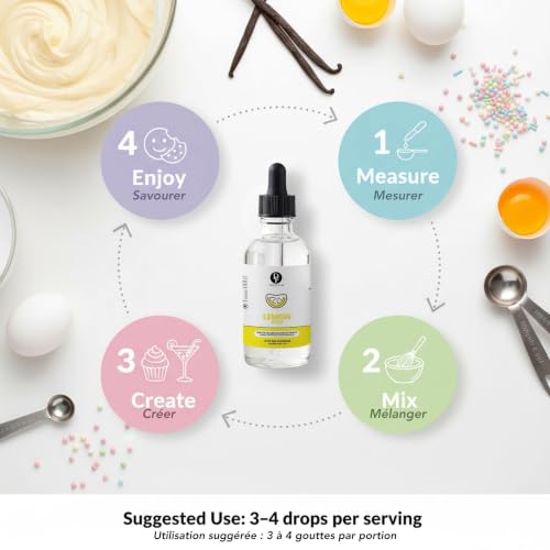 Image of Dolce Flav Lemon Extract, Natural Flavors, for Drinks, 2oz