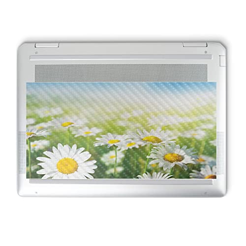 Image of MightySkins Carbon Fiber Skin Compatible with HP Spectre x360 14 inch (2022) Full Wrap Kit - Field of Daisies | Protective, Durable Textured Carbon Fiber Finish | Easy to Apply | Made in The USA