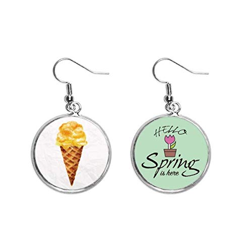 Pendientes de primavera de helado amarillo el regalo dulce para joyas