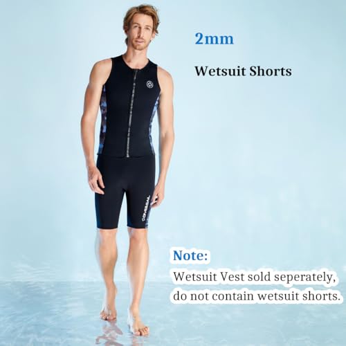 Shorts masculinos de neoprene de 2 mm para surf, natação, snorkeling, mergulho, caiaque, calça curta