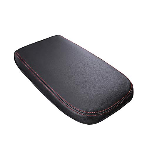 Qianbao Compatible With Armrest Box Center Console Cover For Chevrolet Equinox 2018 2019 2020 2021 2022 2023 Microfiber Leather Red Line #TOP1