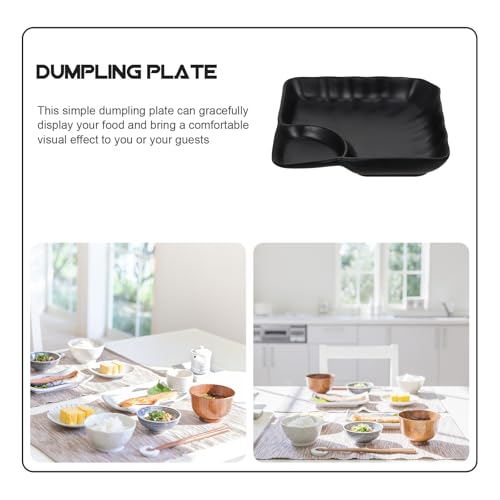 Plato para sushi y dumplings de melamina negro miniatura 6