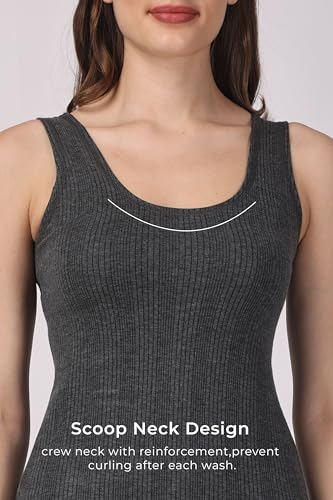 Image of FF Women's Thermal Scoop Neck Cami Tank Tops, Ultra Soft Fleece Lined Camisole, Winter Warm Underwear Top