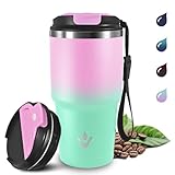 Grsta 600ml Taza Termica de Acero Inoxidable, Aislada al Vacío Vaso Termico, Mantiene el frío 8h y el calor 6h, Taza Termo para Frío y Caliente, Antifugas Vaso Termo Cafe para Llevar