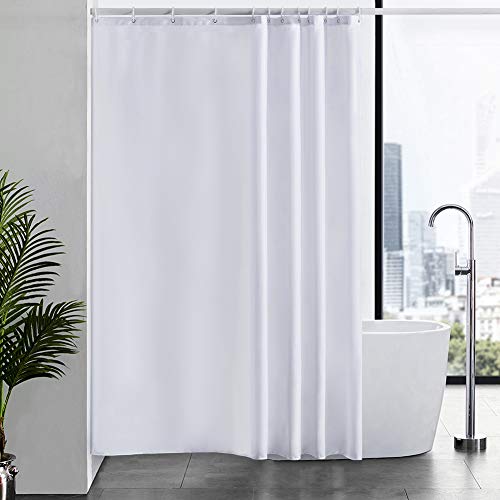 Cortina Ducha Tela Antimoho,Poliéster Cortinas de Baño Decorativas Impermeable & Lavable,Blanco...