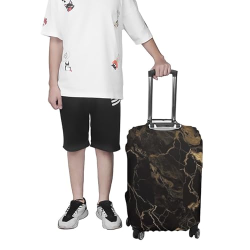 Gold Black Marble Luggage Cover, Elastic Luggage Protector Fits 19-32in Suitcases, Washable & Anti-Scratch Suitcase Cover for Men Women XL 7