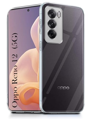 Image of Jkobi Back Cover for Oppo Reno12 5G | Oppo Reno 12 5G (Silicone Clear Shockproof Case with Camera Protection | Soft and Flexible | Transparent)