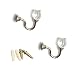 yueton Pack of 2 Vintage Crystal Rose Pattern Wall Curtain Hook Coat Hat Handbags Towel Single Hook Wall Mount Hanger