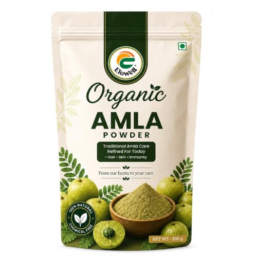 Image of Amla Powder Indian Gooseberry, Amalaki, Nellikkai, 100% Pure, No Preservatives, Rich in Vitamin C for Hair, Skin, Immunity & Digestion (200g)