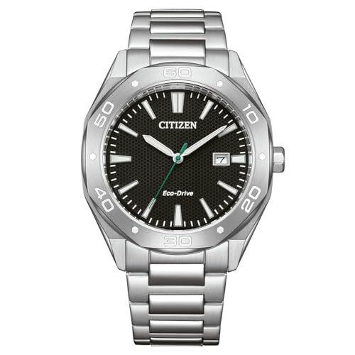 CITIZEN Eco-Drive - Reloj solar para hombre con 41 mm de diámetro y fecha en diferentes variantes, Black Metal Band