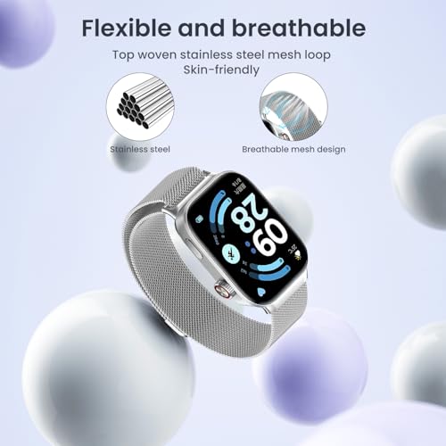 Correa de malla metálica magnética para Xiaomi Redmi Watch 6 miniatura 2