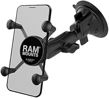Ram Mount Twist Lock Suction Cup Mount with Universal X-Grip Cell Phone  Holder, Black, RAM-B-166-UN7U