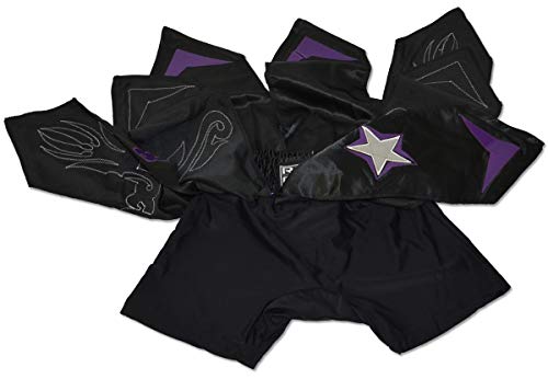 Gladiator Style MMA Boxing Muay Thai Shorts - Purple/Black (Large)