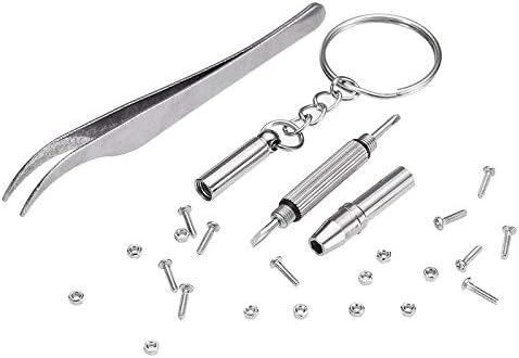 ABSF 1000 Pcs Glasses Screws Nut Assortment + 1 Pc Screwdriver + 1 Pc Tweezers, Glasses Repair Kit Screws for Glasses Optical Re - (Size: Other, Length: Other, Color: White)