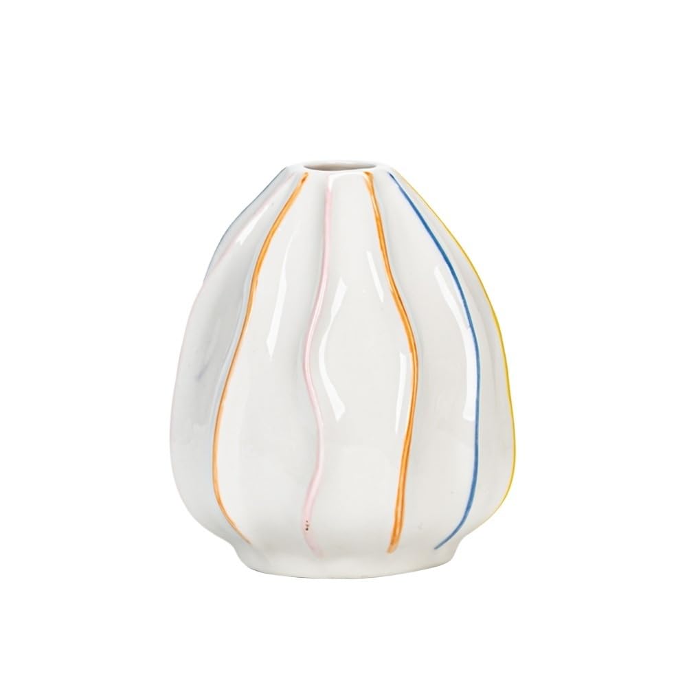 GFHTRELY Vase Modern Simple Narrow Mouth Vase Ceramic Desktop Flower Arrangement Creative Home Decoration Ornaments Flower Vases(M)