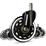 NADAMOO Office Chair Caster Wheels Replacement (Set of 5), Roller Blade Style with 11mm Standard Stem Size, Heavy Duty Smooth & Silent Desk Chair Casters