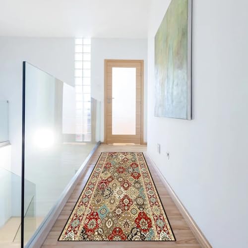 Alfombra antideslizante para pasillo de 40x100 cm lavable marrón 6
