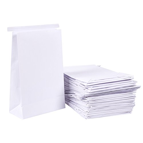 50 Bolsas de Vómito de Papel Blanco Bolsas de Vómito para Mareos Mareos y Mañana, 6 x 6,6 x 24,6 cm