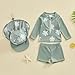 Baby Boy Rash Guard Swimsuit Swim Shirt Shorts Kids Toddler Boys Swimwear Hat (A Green Turtle, 4-5 Years)