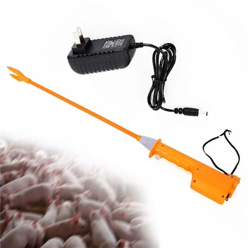YIPONYT Animal Electric Prod Hot Shock, Waterproof Cattle Prod Stick Electric Rechargeable Hand Prod Shock Animals Livestock Farm Pig Cattle Prod Safety Shock Prodder with Battery