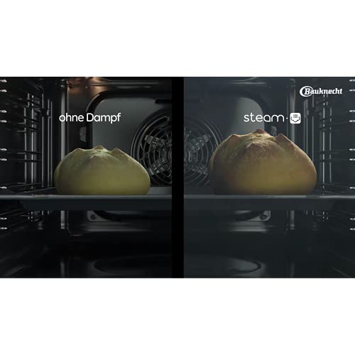 Foto von Bauknecht BAK5S KP8V2 BLG Einbau-Backofen mit Pyrolyse und Dampffunktion (71l) /Heißluftbackofen mit 11 Funktionen/Gentle Steam/PowerHeißluft/Multi-Level-Kochen, Schwarz, Schwarzglas
