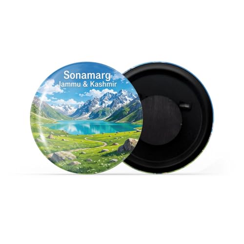 Image of dhcrafts Fridge Magnet Multicolor Jammu & Kashmir Sonamarg Jamm Glossy Finish Design Pack of 1 (58mm)