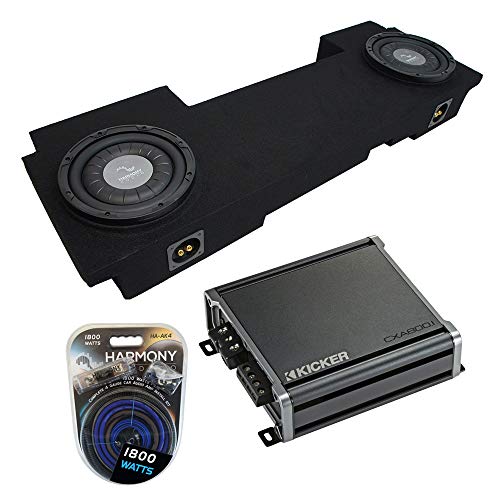 Harmony Audio Compatible with 2002-2013 Chevy Silverado HD Crew Truck Bundle F104 Dual 10