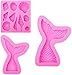 3Pack Seashell Mold & Mermaid Tail Mold Stampo in silicone per fondente Stampo per cioccolato per decorare torte, cioccolato, caramelle, cottura al forno, ecc.