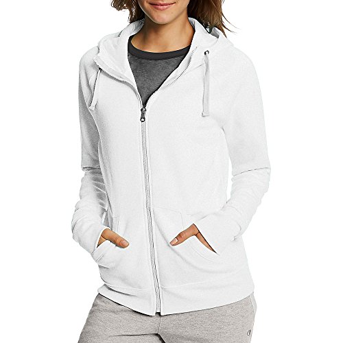 Champion Womens Fleece Full Zip Hoodie White