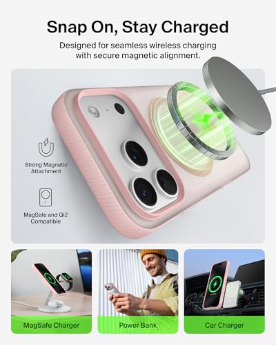 Image of Belkin iPhone 17 Pro Case | Magsafe, Slim, Anti-Yellowing, Anti-Scratch, 4M Drop Protection | 2 Years Warranty | Grip - Pink