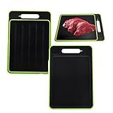 Tianher 4-in-1 Miracle Melt Auftaubrett, Auftauplatte Doppelseitig Schneidebrett mit Reibe, Schneidebretter zum Schnellen Auftauen von Tiefkühlkost und Fleisch, 31 * 21cm, Schwarz