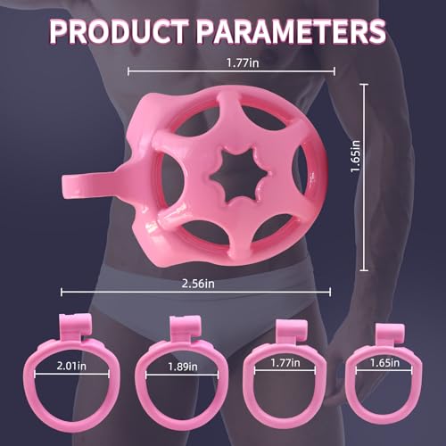 Image of Male Chastity Cage with Lock & 4 Rings Resin Virginity for Men (Micro)