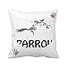 OFFbb-USA Food Silhouette Passeri Uccelli Gatto Copri Cuscino Quadrato