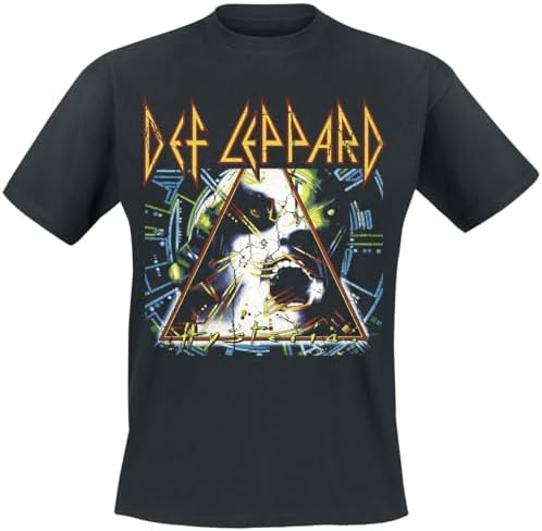 Def Leppard Hysteria Hombre Camiseta Negro Regular