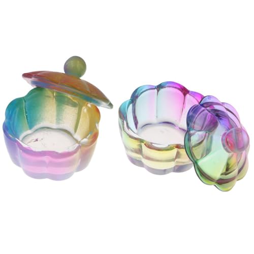 Leadigol 2 Pack Glass Dappen Dish con Tapa para Arte de Uñas miniatura 1