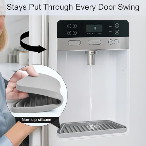 KindGa Refrigerator Drip Catcher Tray,Protector Ice and Water Dispenser Pan,Fridge Spills Water Pad Catch Basin for Drainage 2 Pack (Rectangular,Grey) by KindGa - Image 5