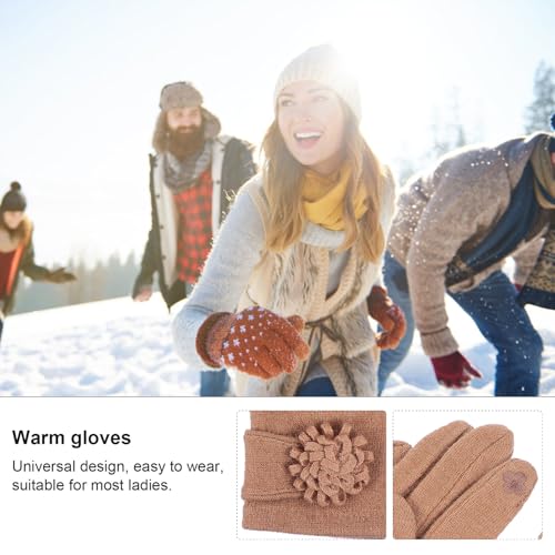 Guantes térmicos de mujer marrón medio para pantalla táctil 6