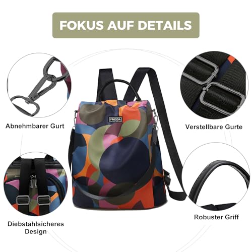 Image of Backpack Purse for Women Anti Theft Travel Bag Convertible Fashion Backpack Casual Shoulder Bag Waterproof Daypack for Hiking