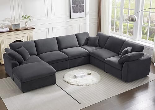 Siiejia Modular Sectional Sofa Modern Oversized Chenille Cloud Couch 7