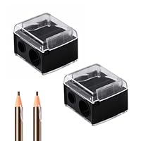 2 Stück Pencil Sharpener, Spitzer für Kajalstifte, Doppelloch-Bleistiftspitzer, Anspitzer Faber-Castell, Geeignet für Den Handlich für Unterwegs,Augenbrauenstift Lipliner Eyeliner Bleistift.