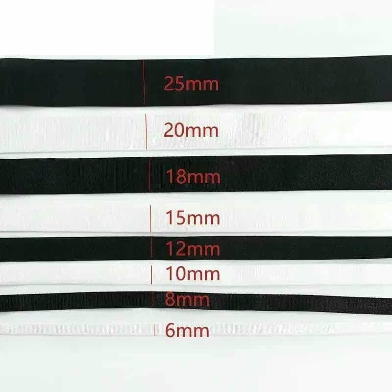Elastyczna taśma nylonowa, Polyester Sewing Elastic Band Bra Straps Shoes Underwear DIY Multicolor 6-15mm 5-20M(EB217-White 15mm,20Meters)