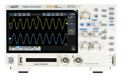 OWON ADS922A �f�W�^�� �I�V���X�R�[�v 2ch 250MHz 12�r�b�g 2GSa/s �������� 100M FFT SCPI ���g���J�E���^ 6�� �d���v �v���g�R����� USB HDMI LAN �g���K�o�� 7�C���` �^�b�`�X�N���[�� �x���`