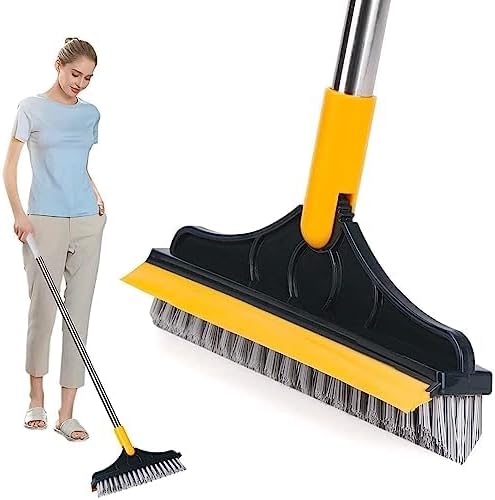 Bathroom Cleaning Brush with Wiper 3 in 1 Tiles Cleaning Brush Floor ...