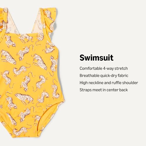 Image of Amazon Essentials Baby Girls' Ruffle One-Piece Swimsuit