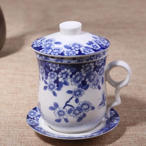 Service à thé chinois HEMOTON bleu en céramique avec infuseur - 8
