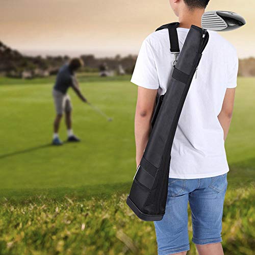 Golf Schlägertasche, Nylon Material, 80 cm Länge, 16 cm Breite, 3 Schläger Kapazität, mit Reißverschlusstasche und Trageriemen, für Training und Wettkämpfe