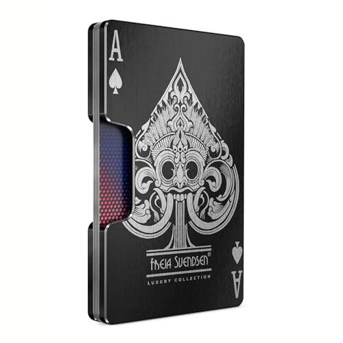 Image of Engraved Aluminum Wallet for Men - Slim Money Clip & Card Holder with Engraved Finish. Enhanced RFID Blocking, Compact, Unique & Minimalist Wallets