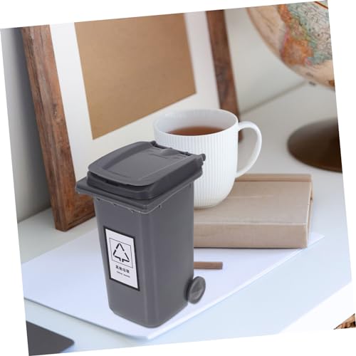 Caneca de basura mini para escritorio rectangular gris miniatura 7